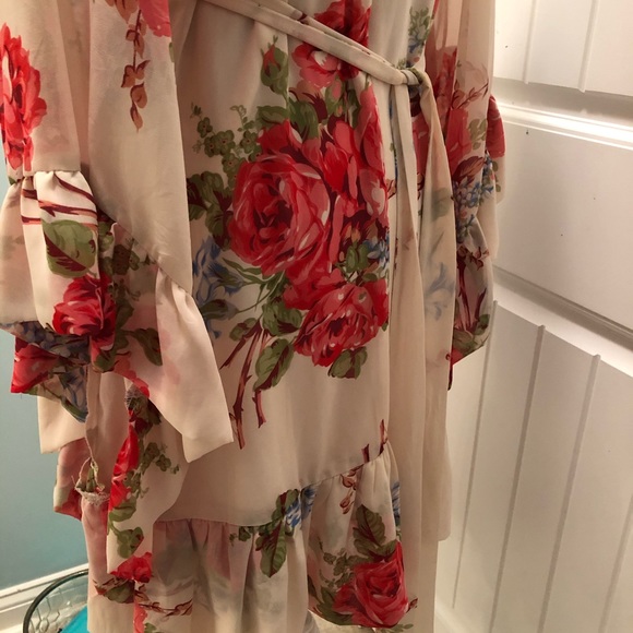 Betsey Johnson Boho Floral Bell Sleeve Dress sz 8 - Picture 9 of 9